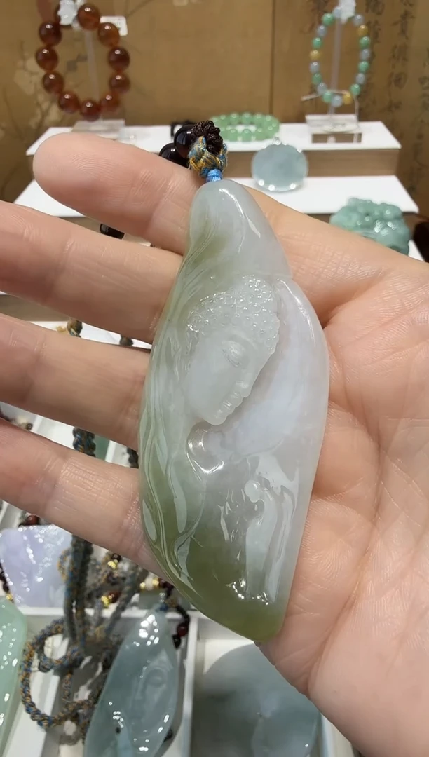 未镶嵌挂件翡翠A货翡翠多样性孤品国雕谢林工