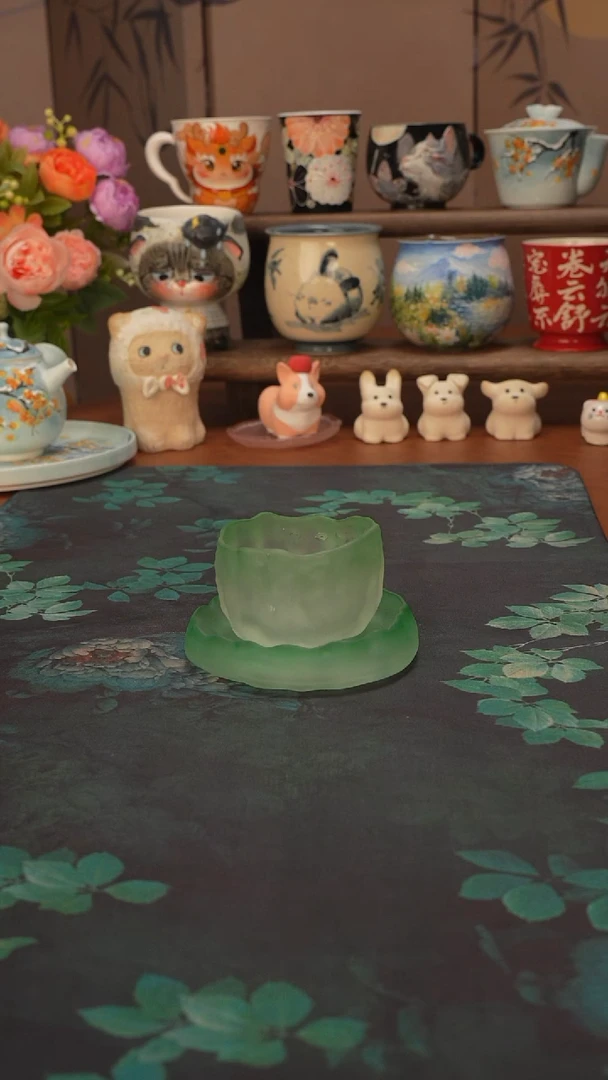 【落单】绿琉璃杯套组