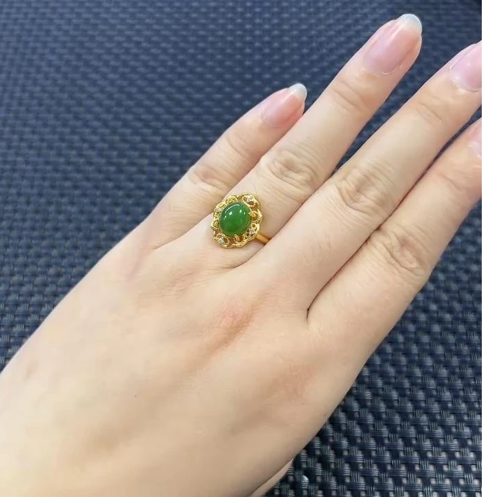 925银和田玉戒指 多样性发一件 489-1