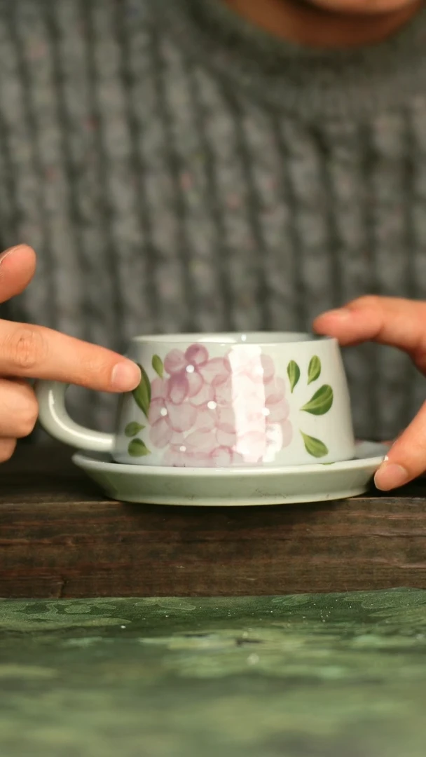 陶瓷青诗集手工手绘瓷器