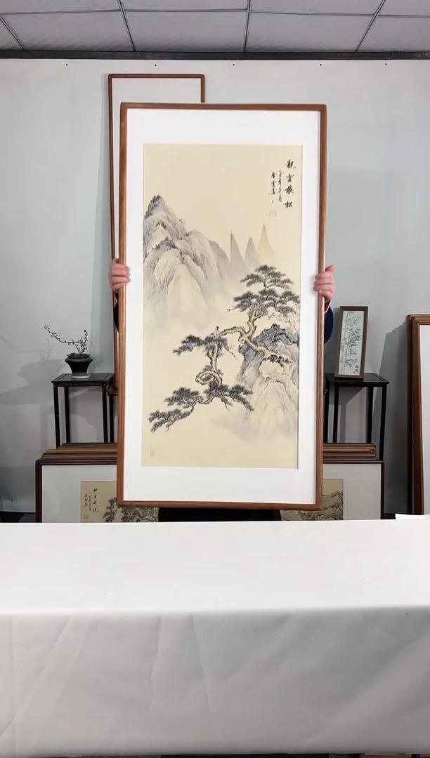 国画手绘*观云听松*62*122cm