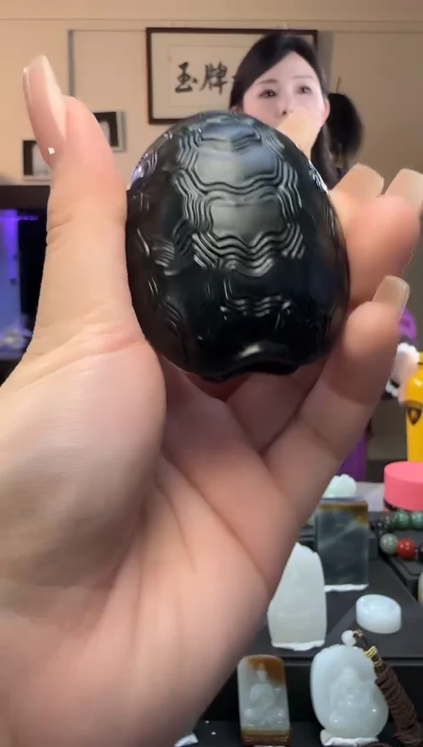 和田玉未镶嵌颈饰青玉富甲手把