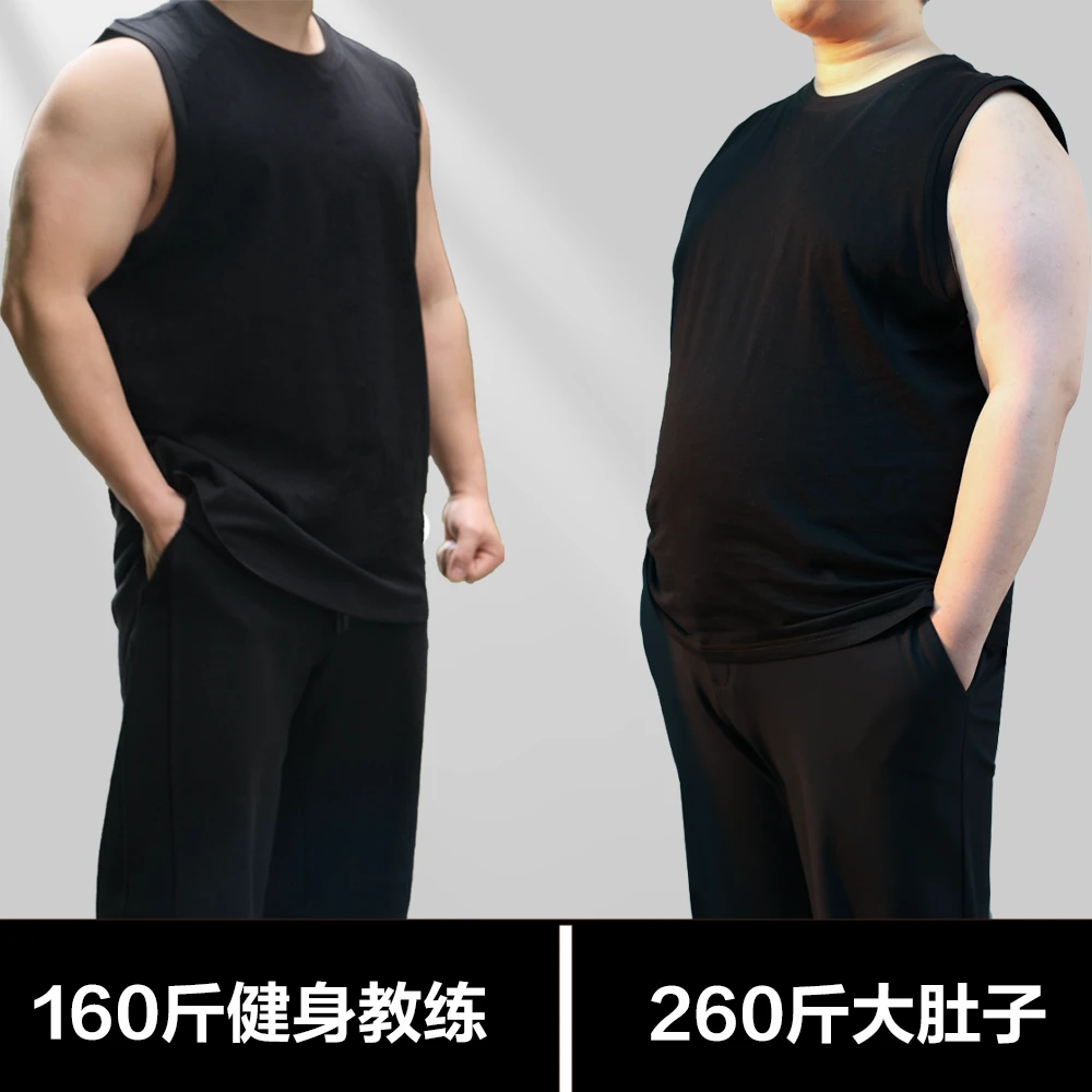 CAPALA大码160斤以上男生宽松舒适背心透气纯棉亲肤不勒无痕运动