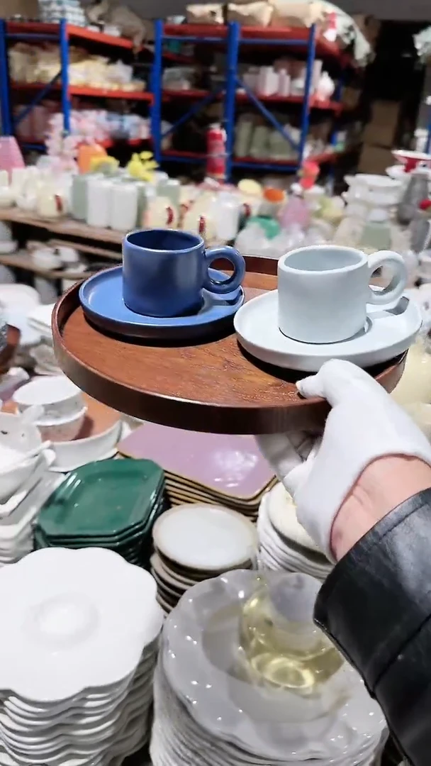 【闪购商品】瓷片2套小号咖啡杯 微瑕凑满20元包邮