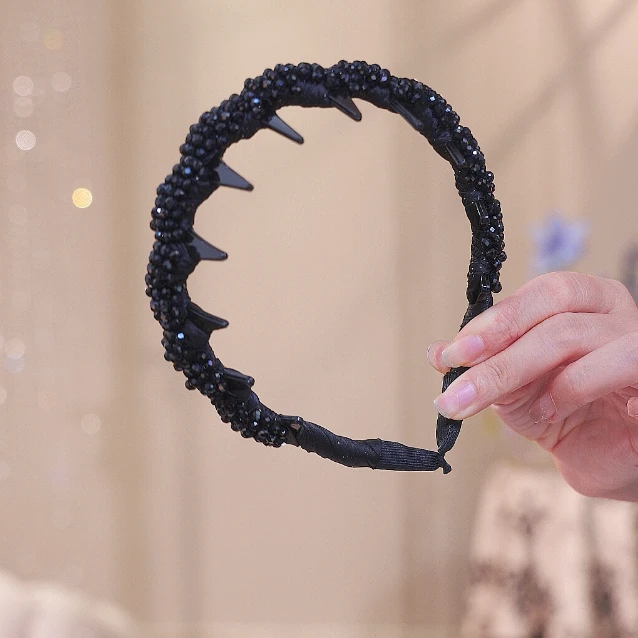 增高颅顶日常简约风珠珠狼牙发箍2698