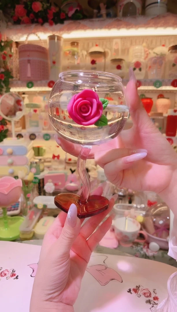 其他品质好发货快放心拍！玫瑰花爱心红酒杯