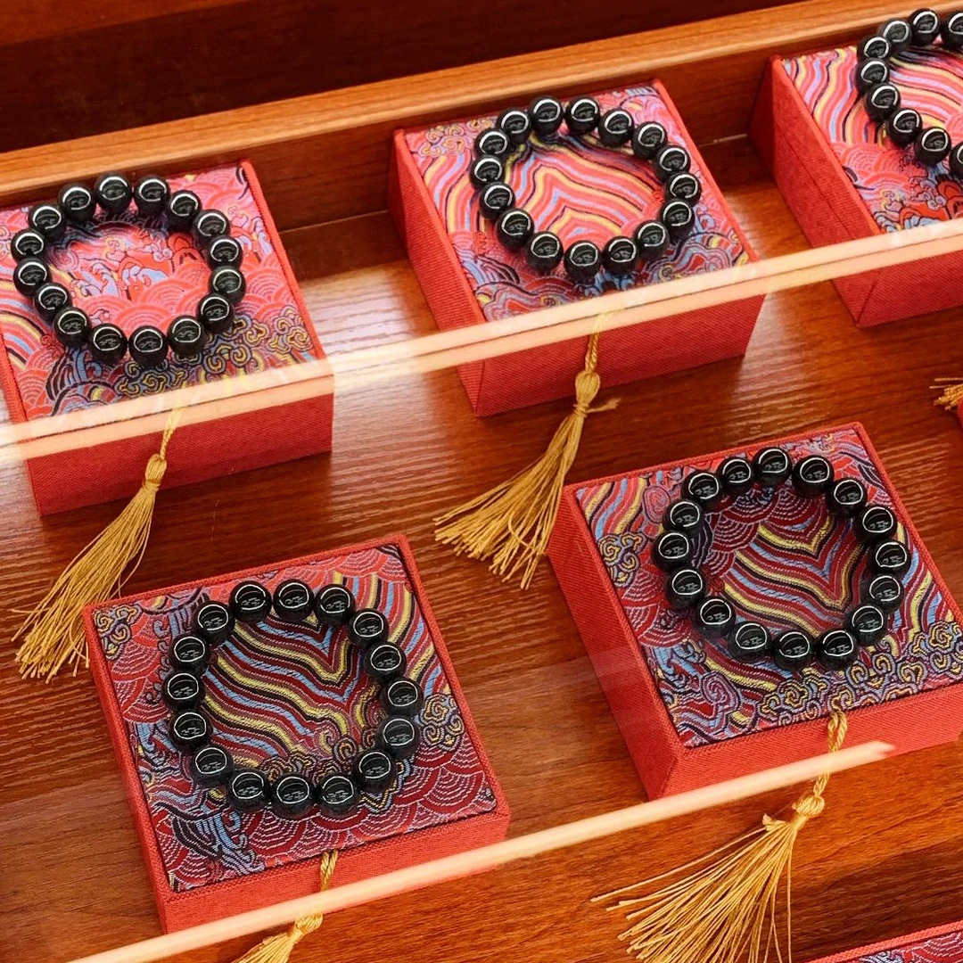 BAQIZHUBAO/八七珠宝・多样性 天然A货翡翠乌鸡圆珠手串一件