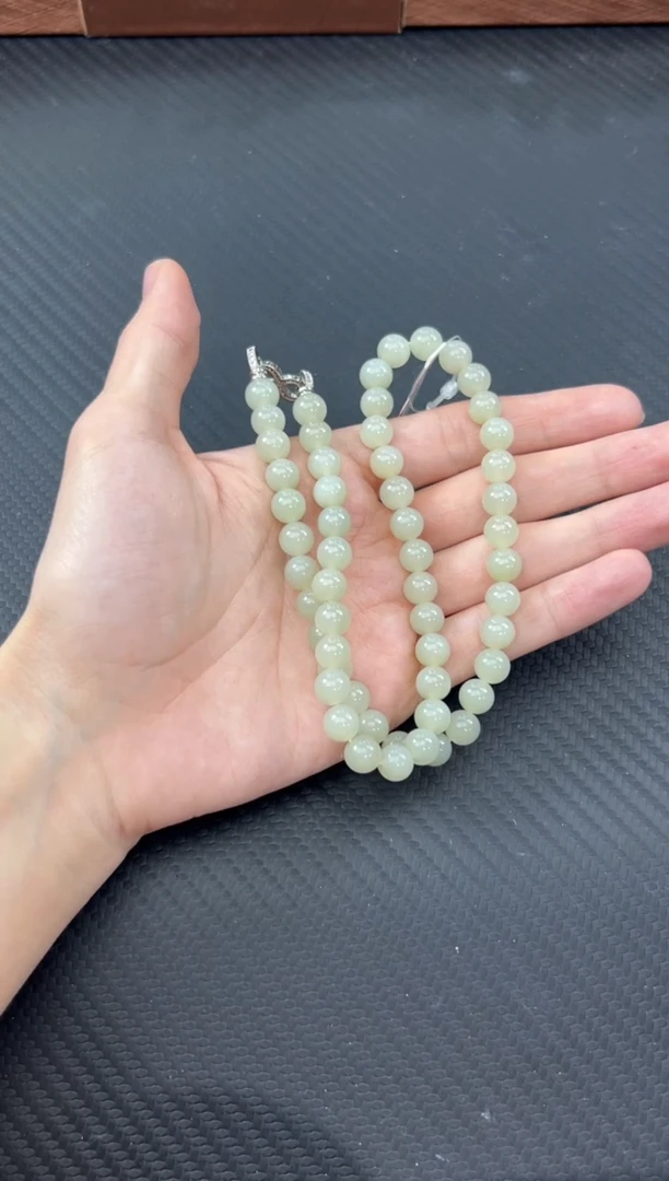 【闪购商品】和田玉项链未镶嵌且末微色差近矿卡8妈妈链