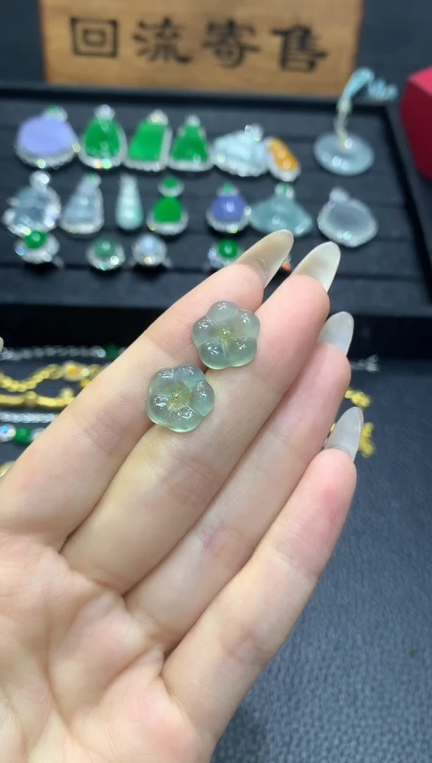 未镶嵌翡翠耳饰5不含链随机发货1件