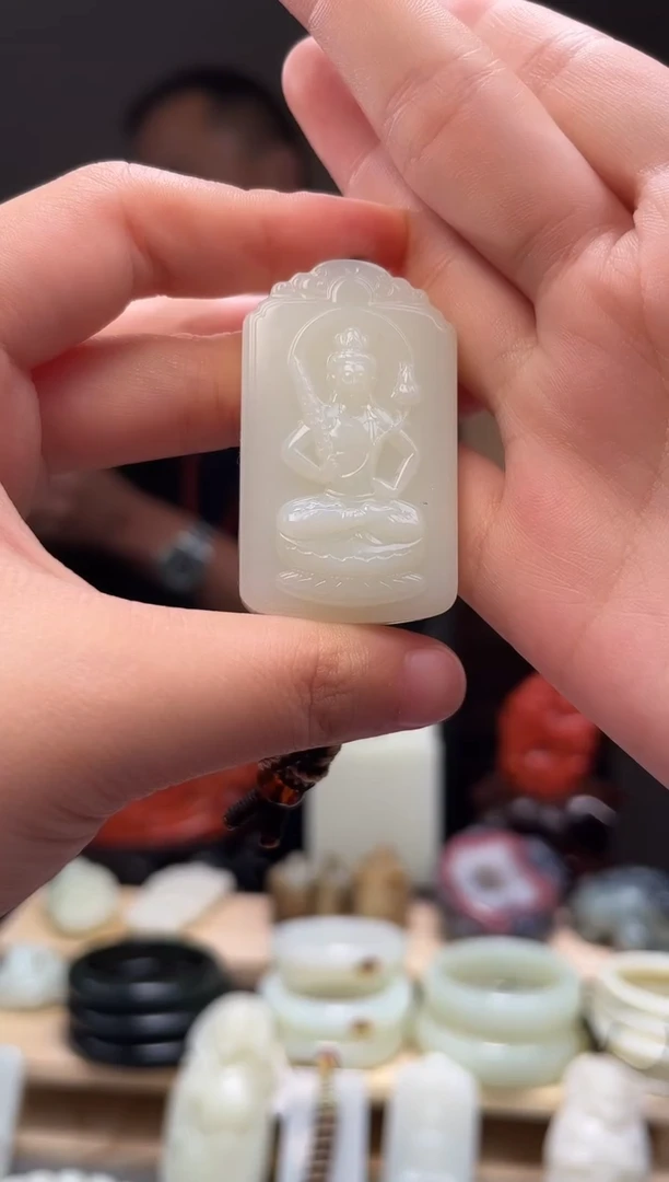 颈饰未镶嵌和田玉金****波吊坠