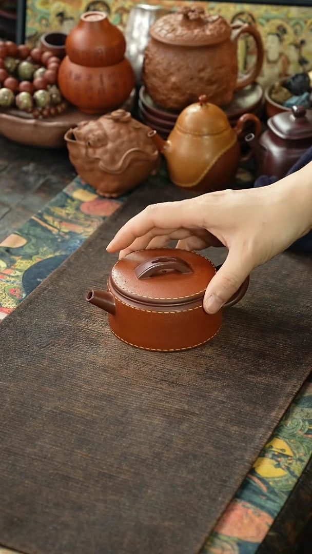 底槽清粉浆仿皮革紫砂汉瓦壶