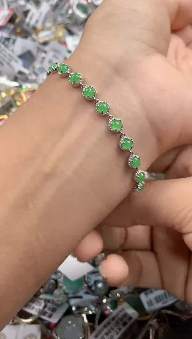 银S925镶嵌戒指翡翠888----9
