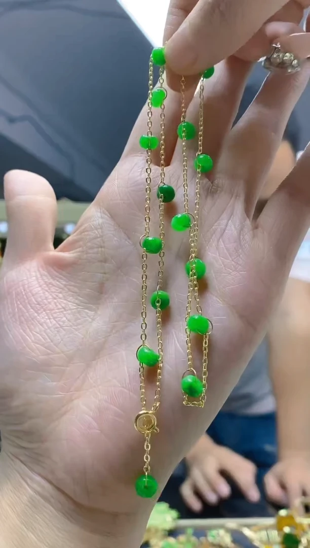 【闪购商品】翡翠耳饰合金186翡翠锁骨链