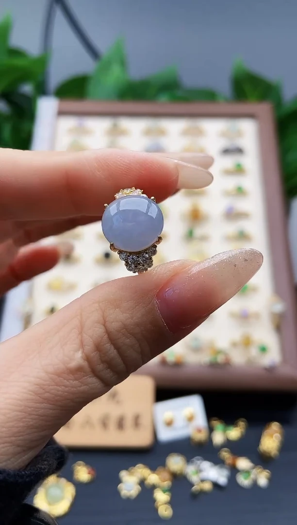 银S925镶嵌戒指翡翠12