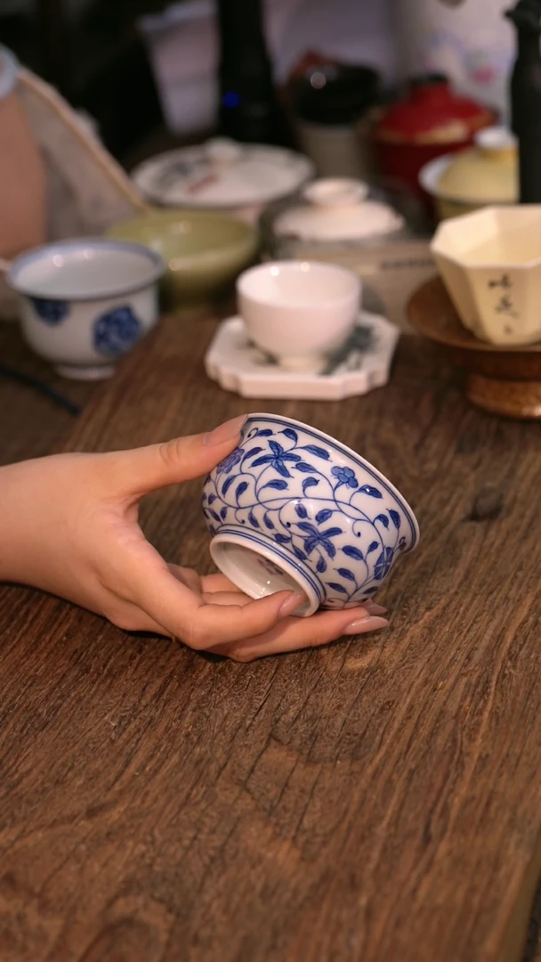 【青花主人杯】原创手工手绘茶器