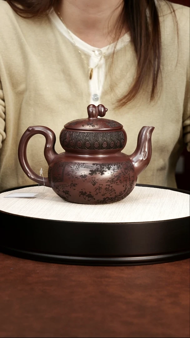 茶壶紫砂石红 福禄 660cc