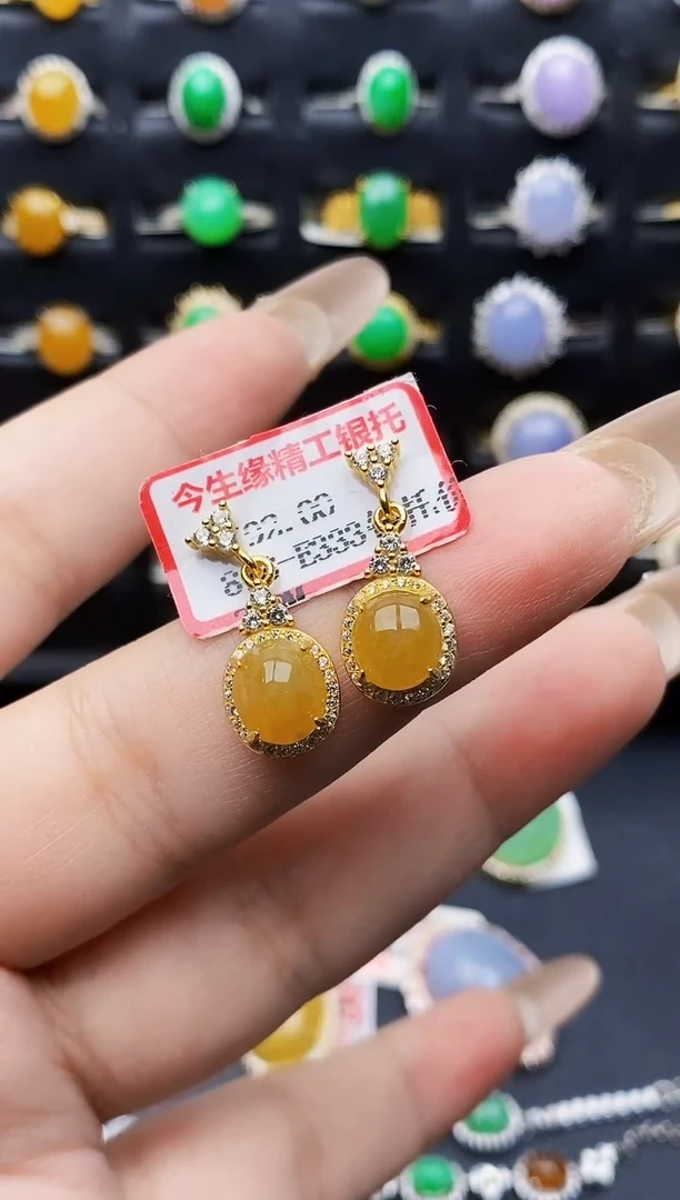 银S925镶嵌戒指翡翠0107