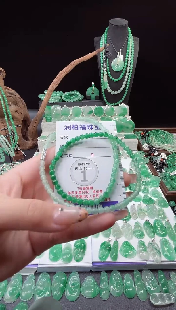 项链未镶嵌石英质玉（非洲翠）21.71项链