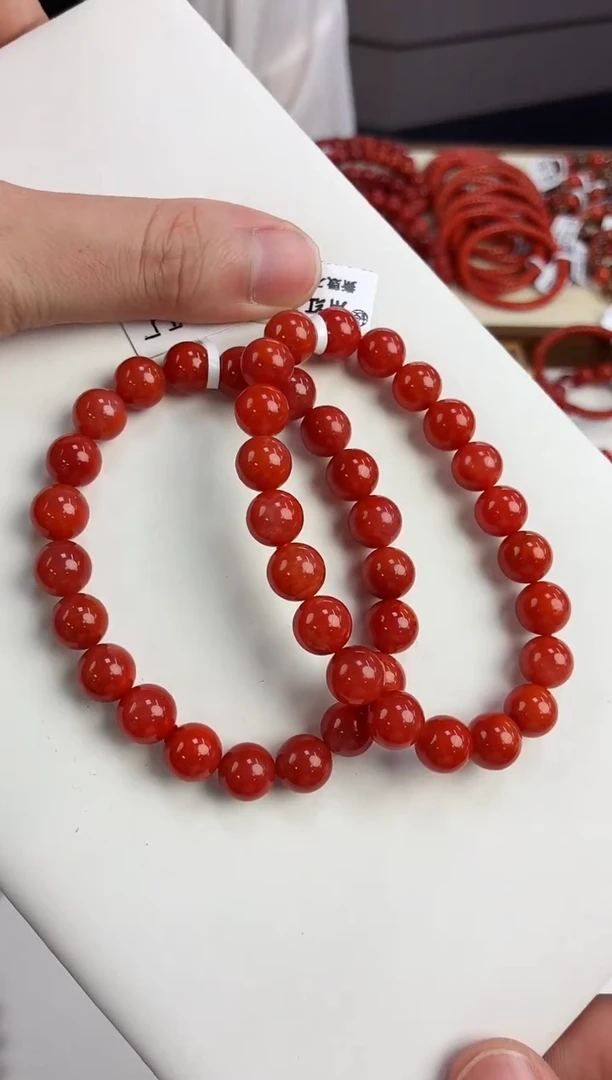 未镶嵌瓦西锦红手串9*南红玛瑙（多样式发其一）