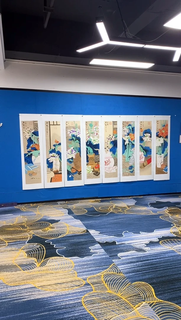 【闪购商品】国画张巨富 荷花八条屏