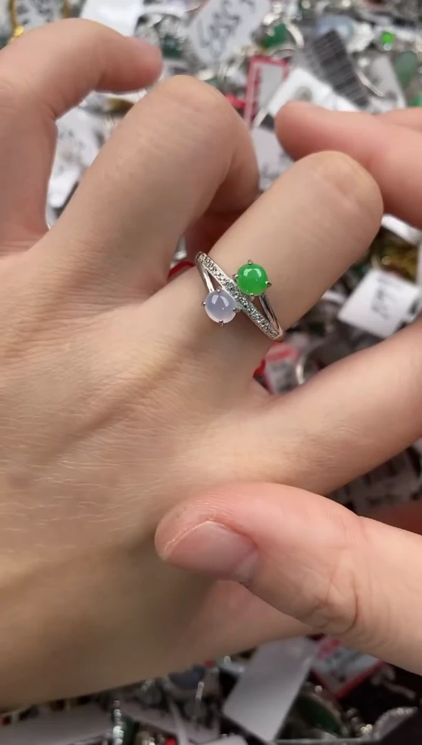 银S925镶嵌戒指翡翠333----6