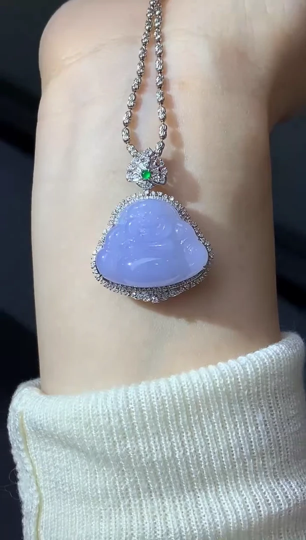 吊坠(不含链)18K金镶嵌翡翠664-中国好珍宝