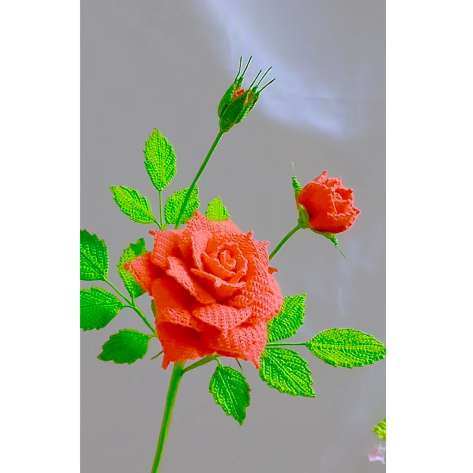 巧巧手作的黑巴克月季花手钩花视频教程