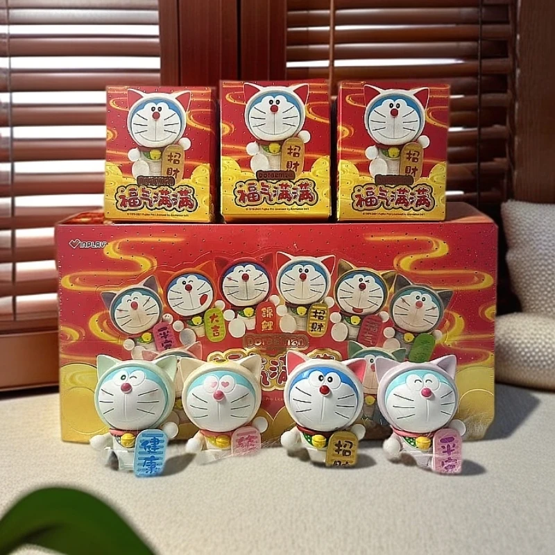 哆啦a梦福气满满端盒系列国潮可爱摆件挂件