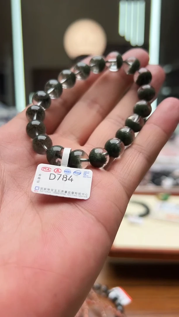 水晶手链未镶嵌撒*.D784绿幽灵手链