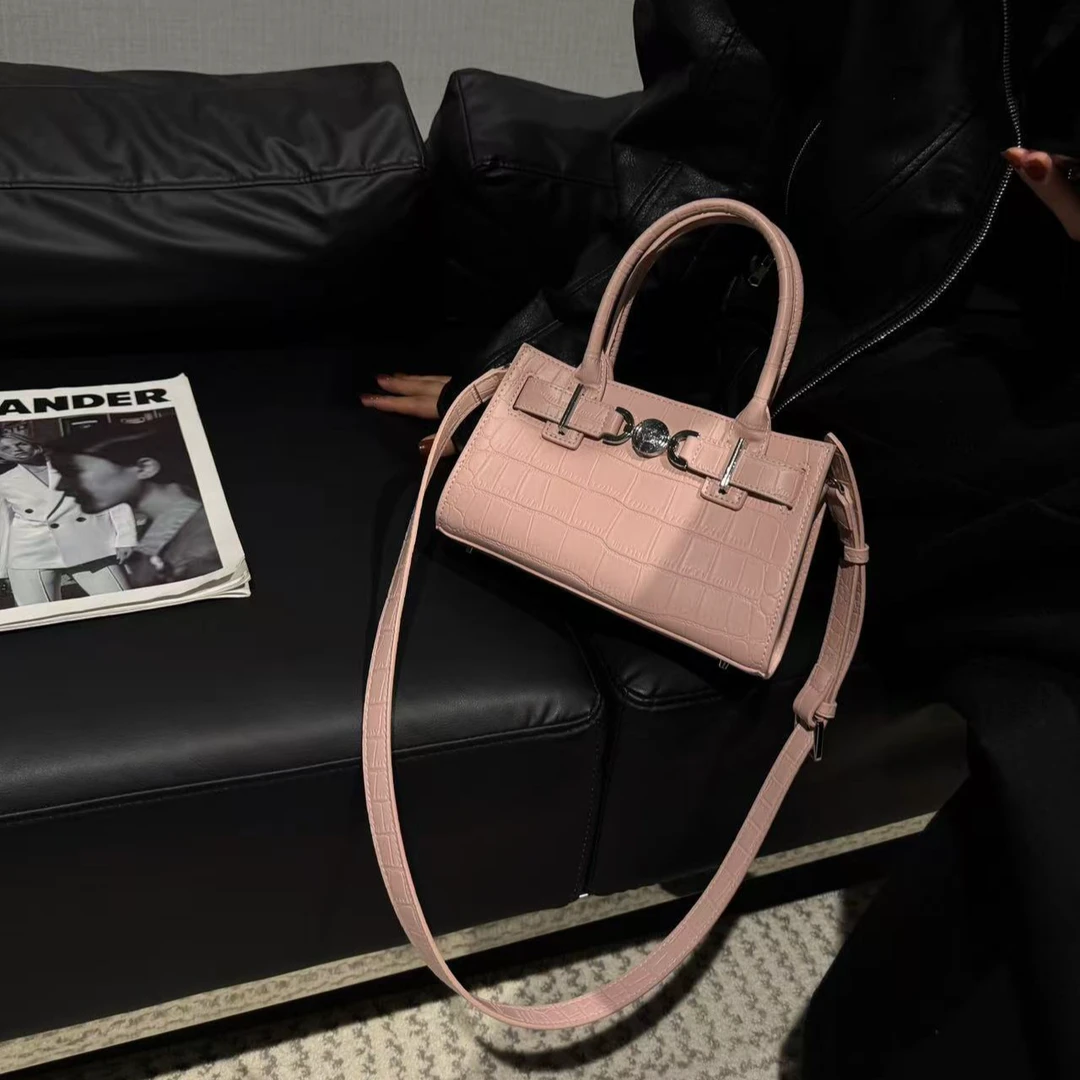 赵露思同款打人包2025新款鳄鱼皮纹手提包女包高级感单肩斜跨小包