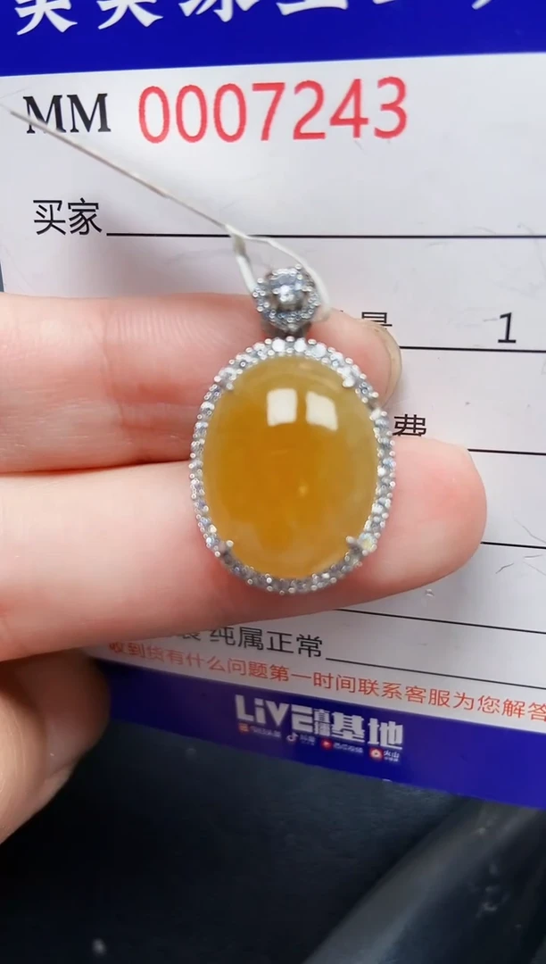 翡翠银S925镶嵌颈饰7243