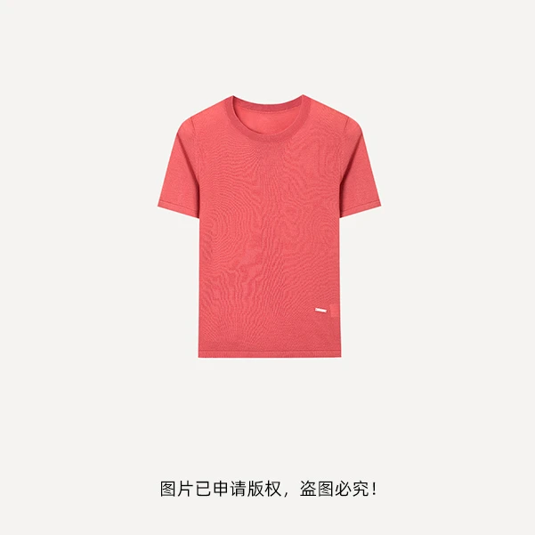 SJ2306【NICOLE.ZHAO】2025年进口LP纱线圆领短袖T恤女