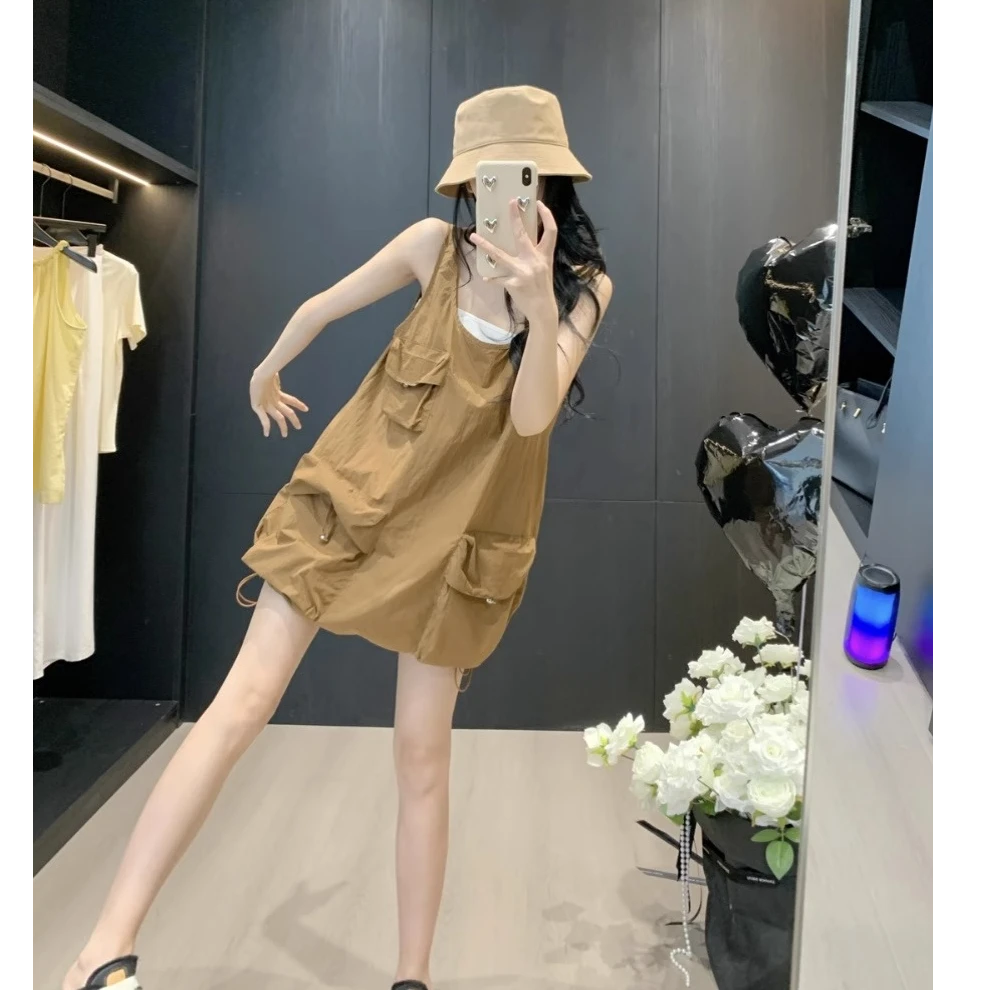 Leathercat超好看连衣裙夏季2025新款甜美减龄别致工装背心短裙子