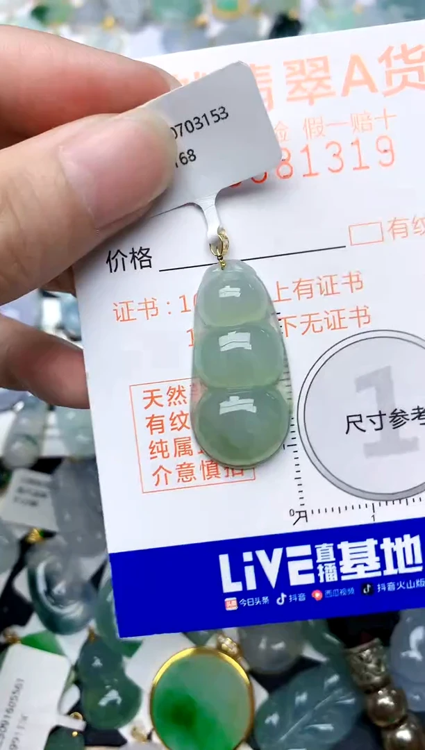 颈饰18K金镶嵌翡翠天然A货翡翠