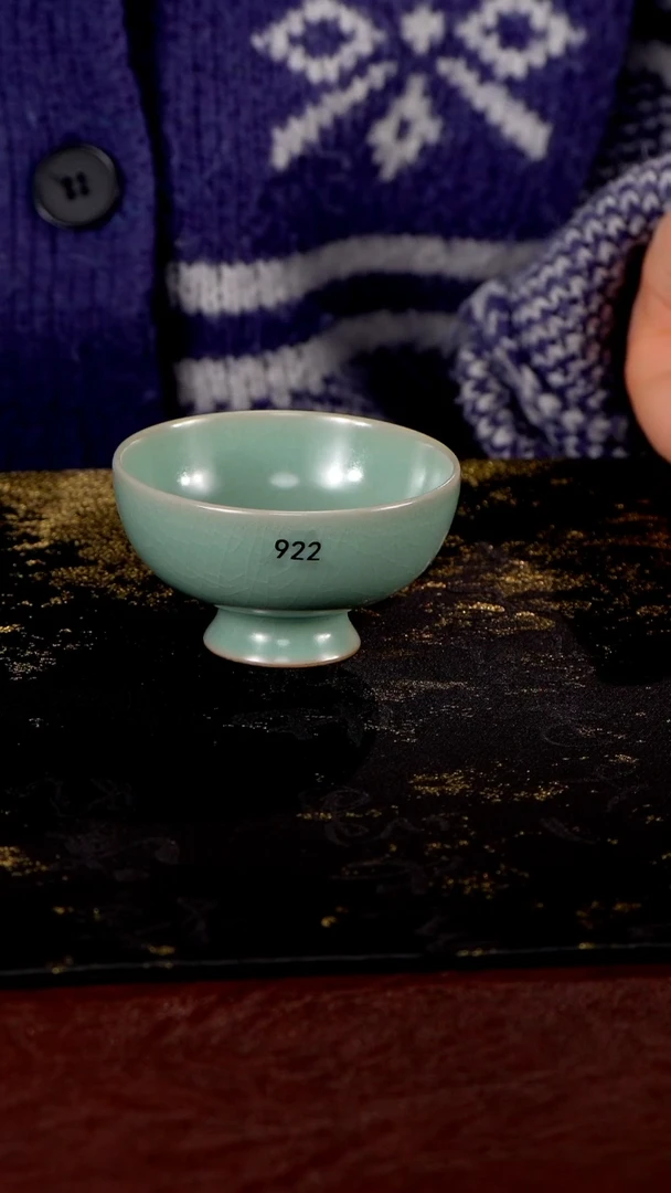 杯922 高足普洱杯90cc匠工款君绿釉