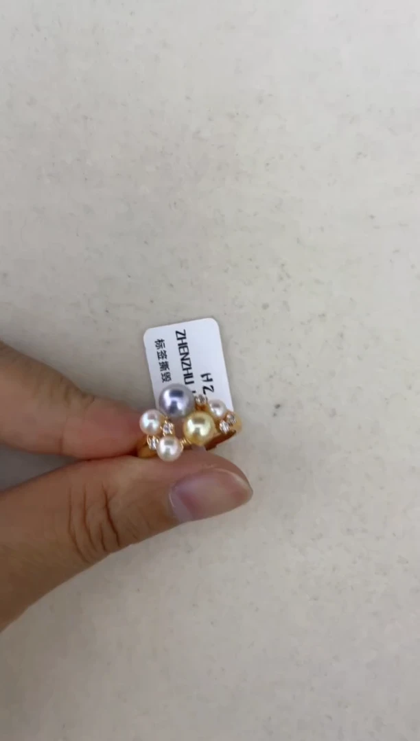 海水珍珠戒指银S925镶嵌戒指