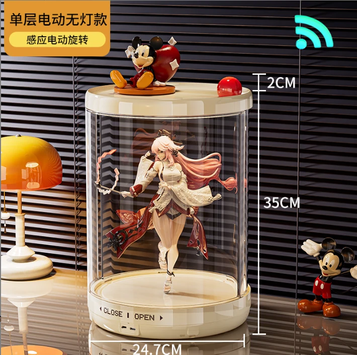 电动灯光盲盒展示盒手办展示架手办收纳盒拉布布收纳展示架