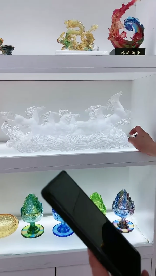 【闪购商品】茶宠古法琉璃八骏雄风50厘米