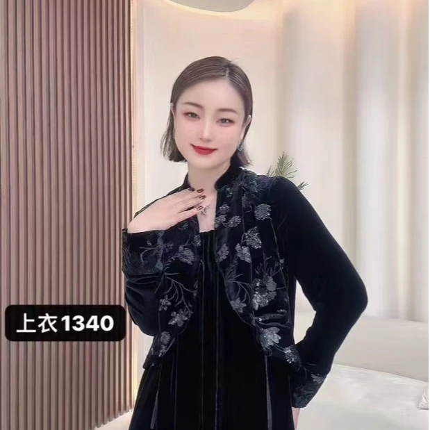 高端时尚百搭桑蚕丝丝绒外披YG-1340