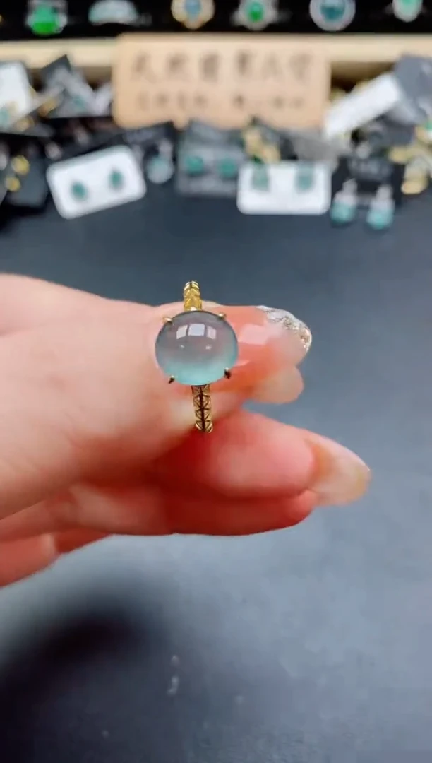 银S925镶嵌戒指翡翠1