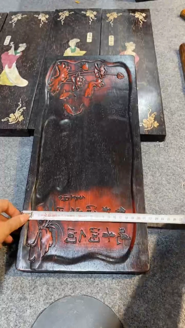 香榧木紫檀拆件雕刻板以直播间实物为准微瑕老物件