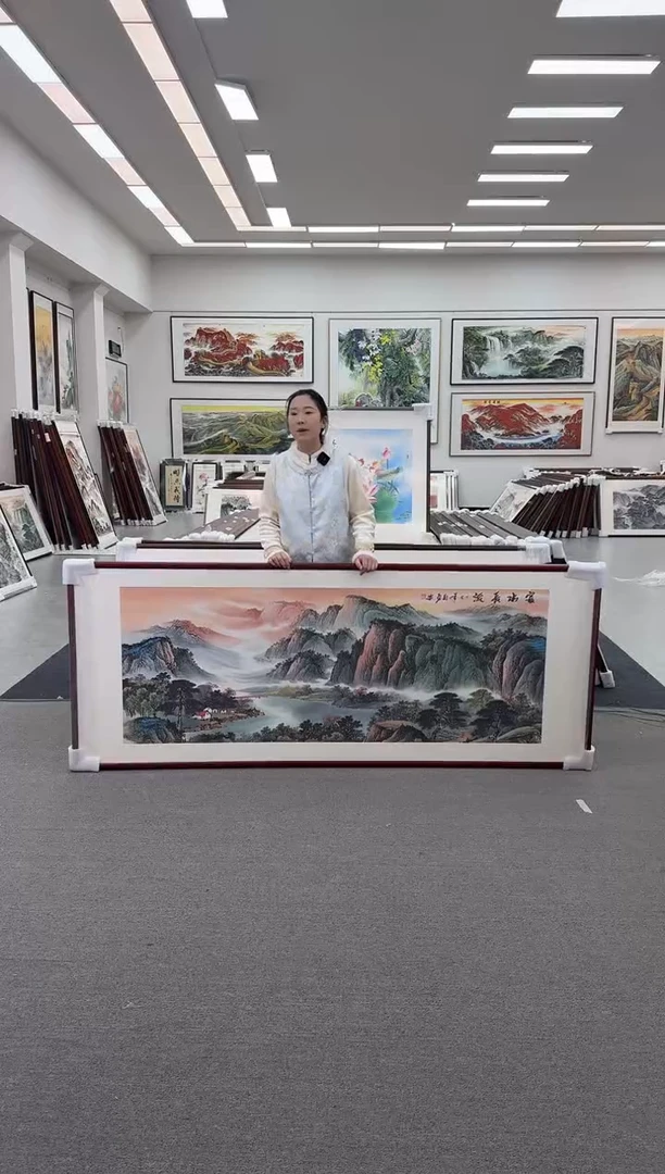 国画手绘富水长流