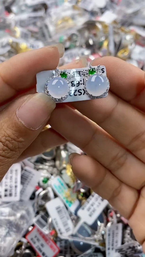 银S925镶嵌戒指翡翠101010----6