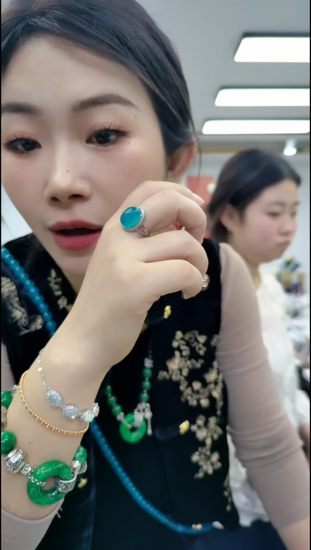 【闪购商品】天河石戒指合金05102天河石戒指银色托