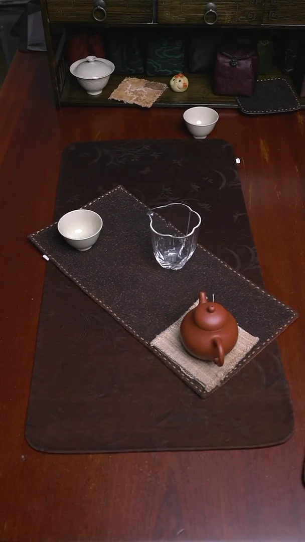 香云纱4020双面疙瘩绸香云纱茶席