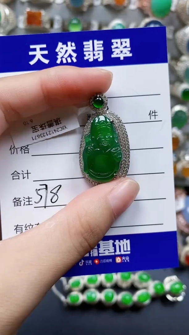 翡翠银S925镶嵌颈饰578