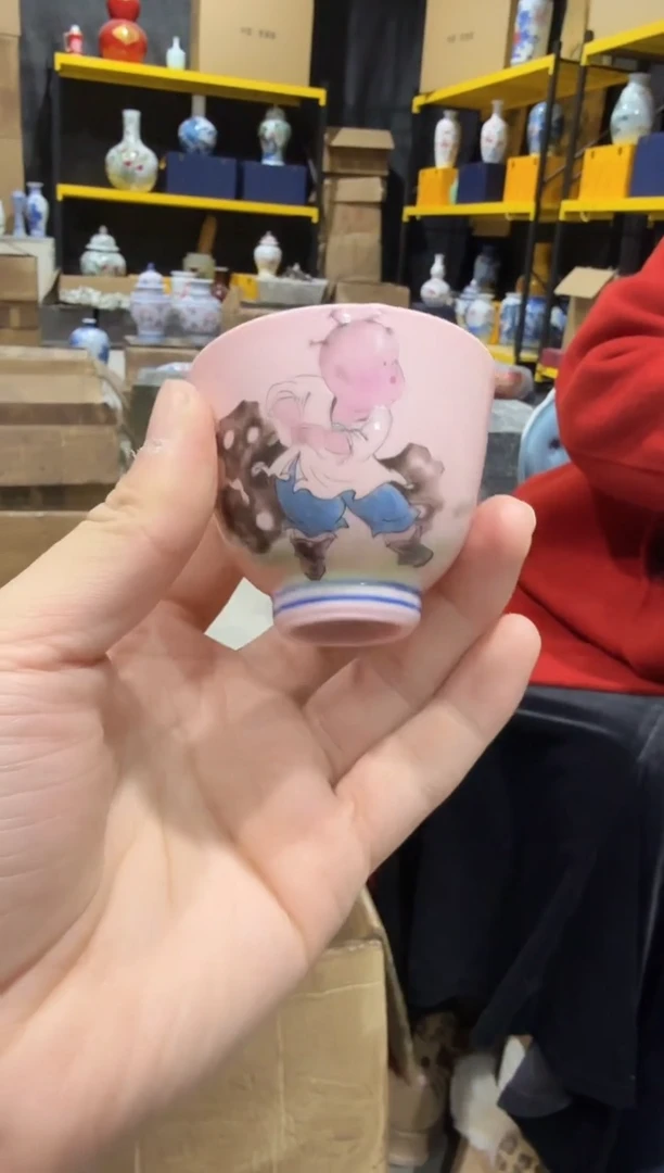 杯子陶瓷红稀白色拳击小杯+礼盒