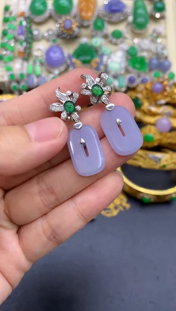 18K金镶嵌翡翠耳饰167-中国好珍宝