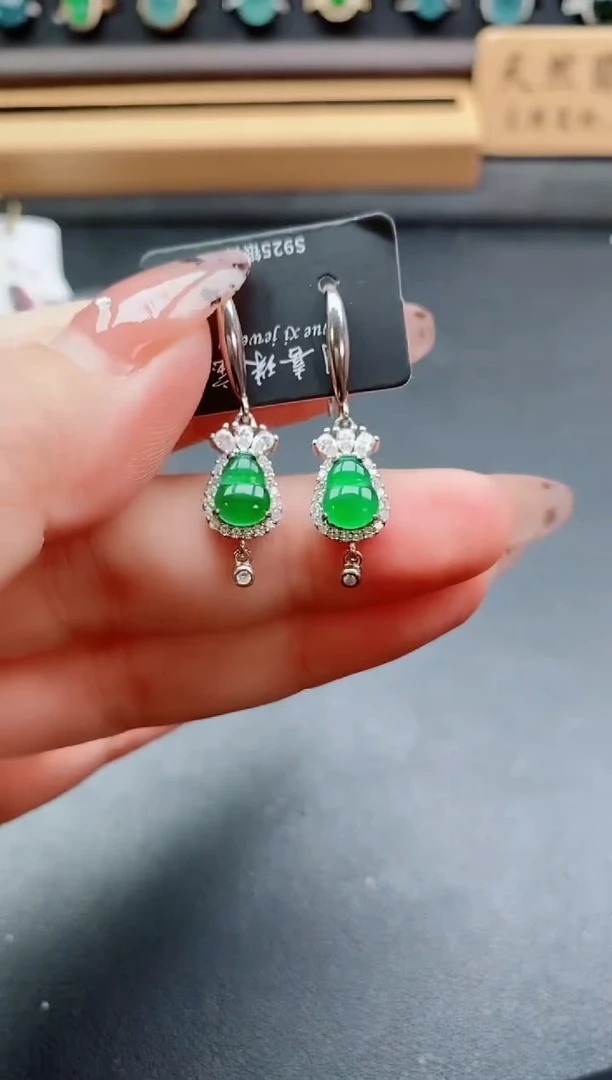 银S925镶嵌戒指翡翠1