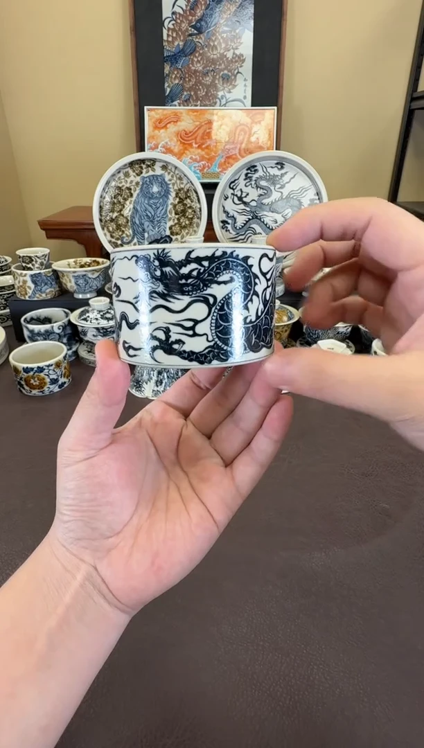 二号釉1351龙纹扳指杯